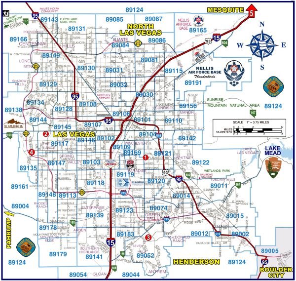 las vegas zip code map